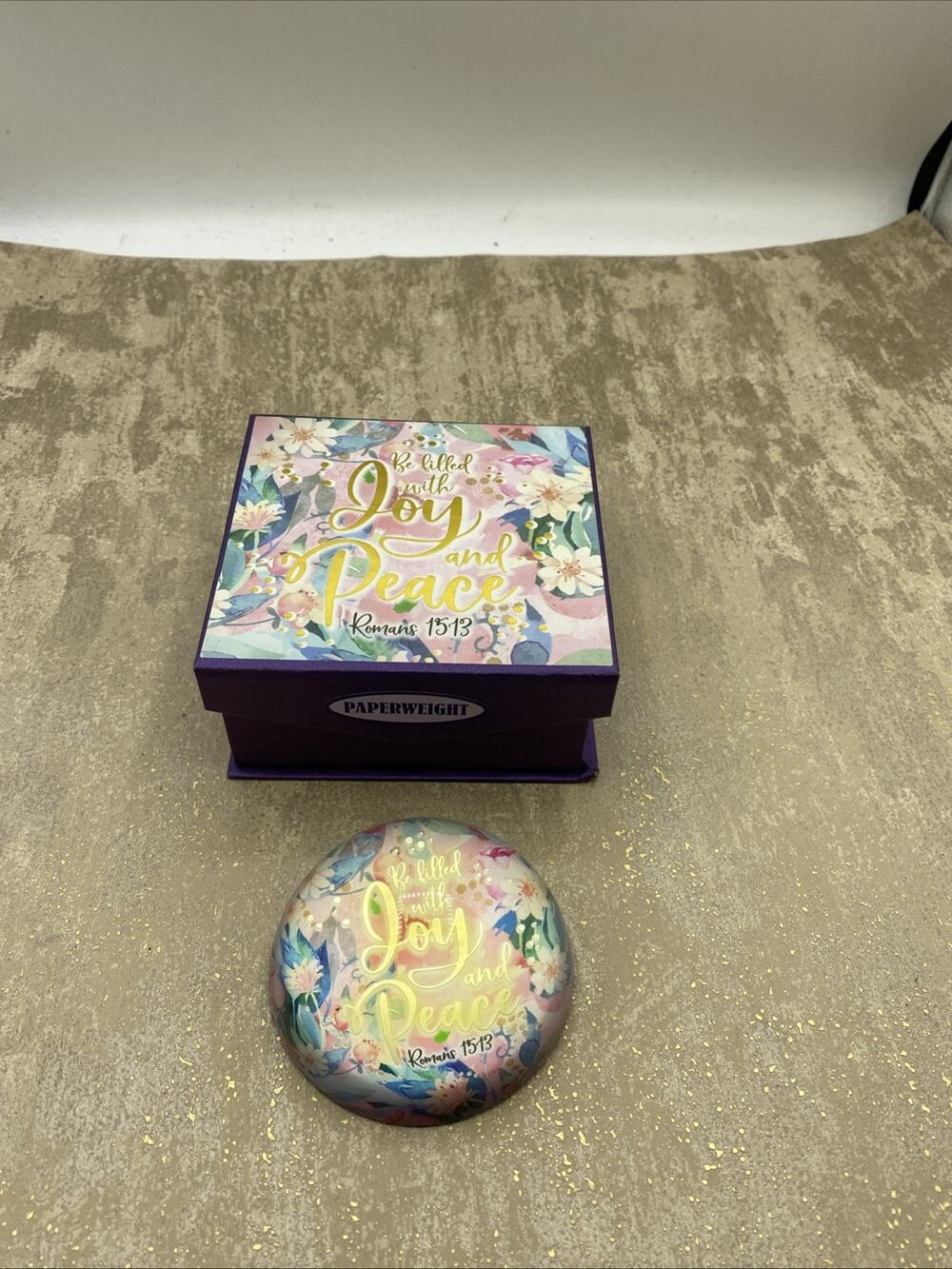 “Be Filled With Joy and Peace" Romans 15:13 Paperweight